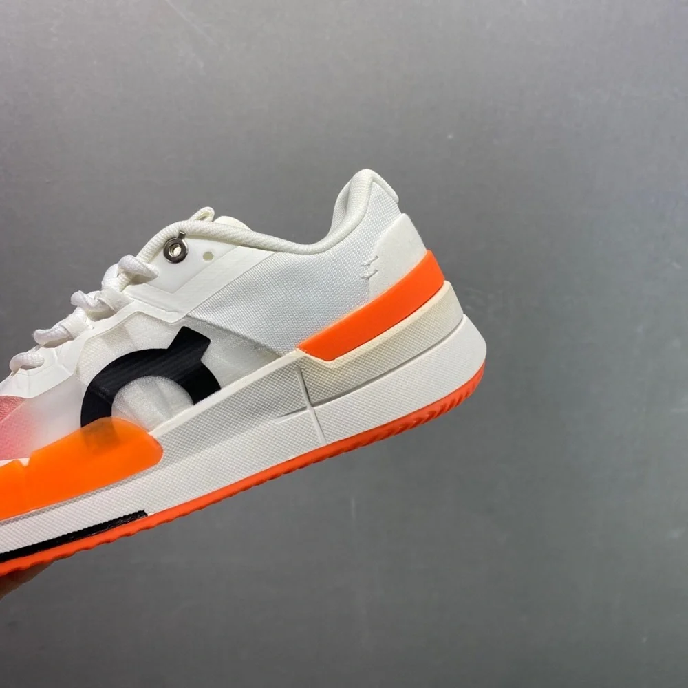 On Running Women's Sneakers in White and Orange - Picture 2 of 6